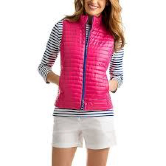 Vineyard Vines Jackets & Blazers - Vineyards Vines Performance - Fuscia & Blue - Nylon Puffer Vest - Size XS